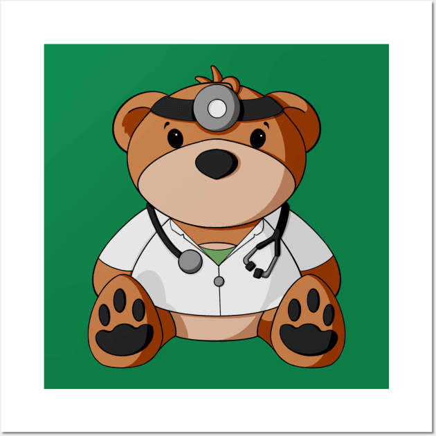 Doctor Teddy Bear Wall Art by Alisha Ober Designs